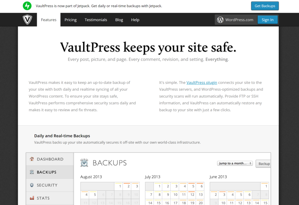 best wordpress database plugin vaultpress