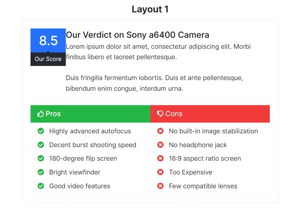 Verdict block layout 1