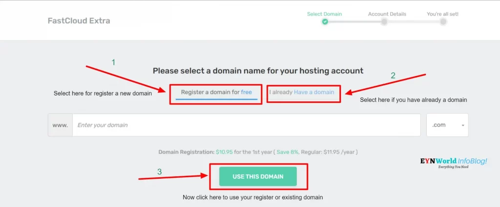 FastComet purchase guide step 3