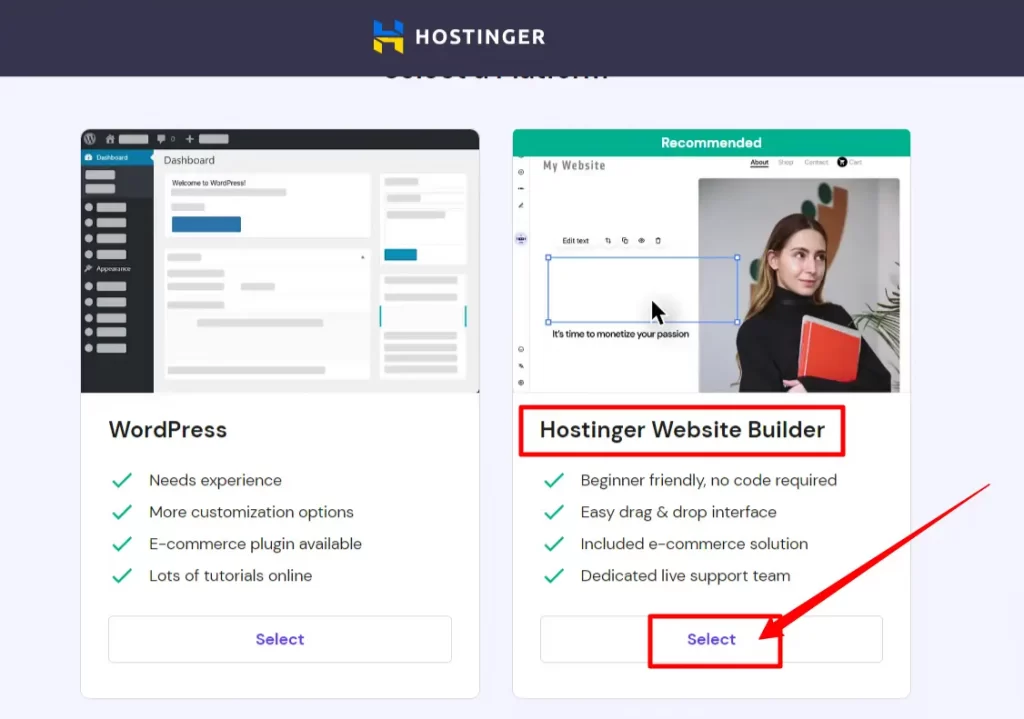 Hostinger Website Builder hPanel