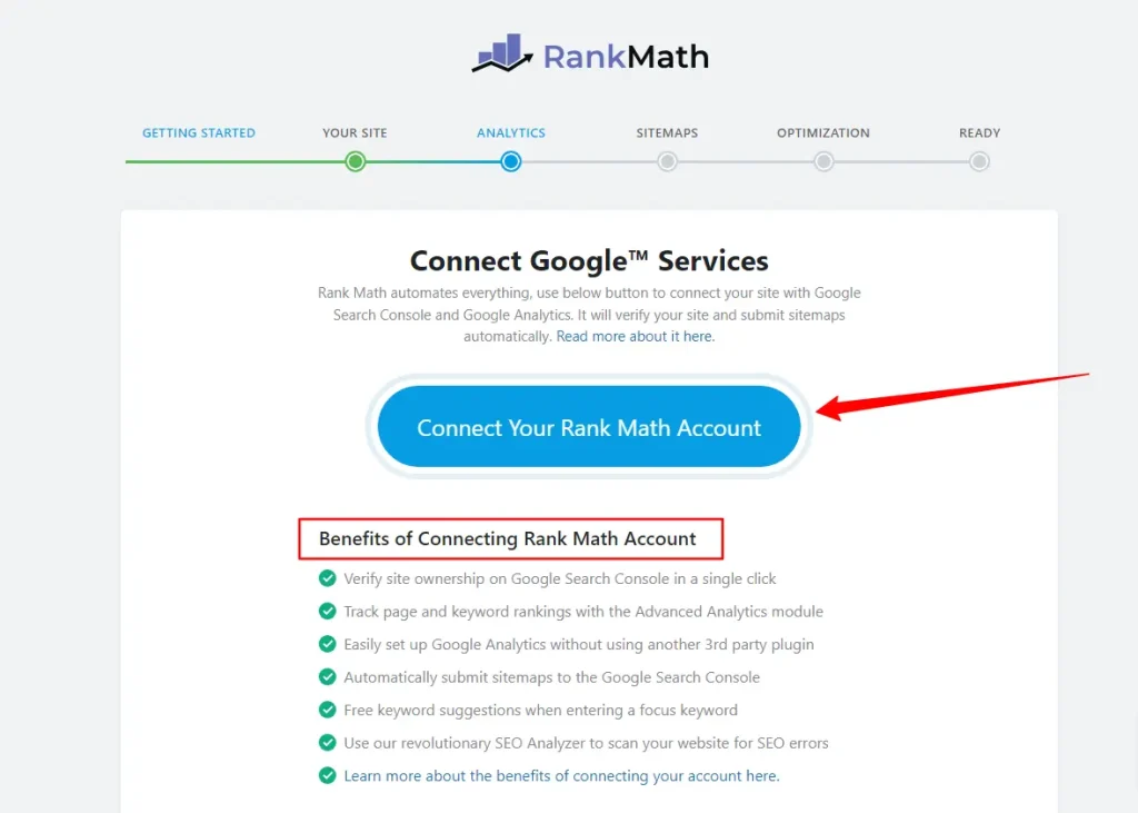 RankMath Google Connection