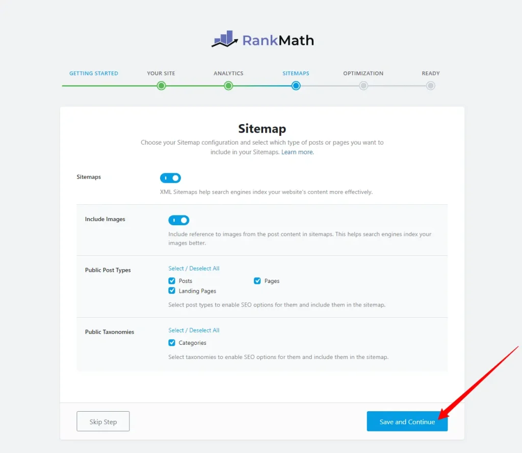 RankMath Sitemap Settings - Setup Wizard