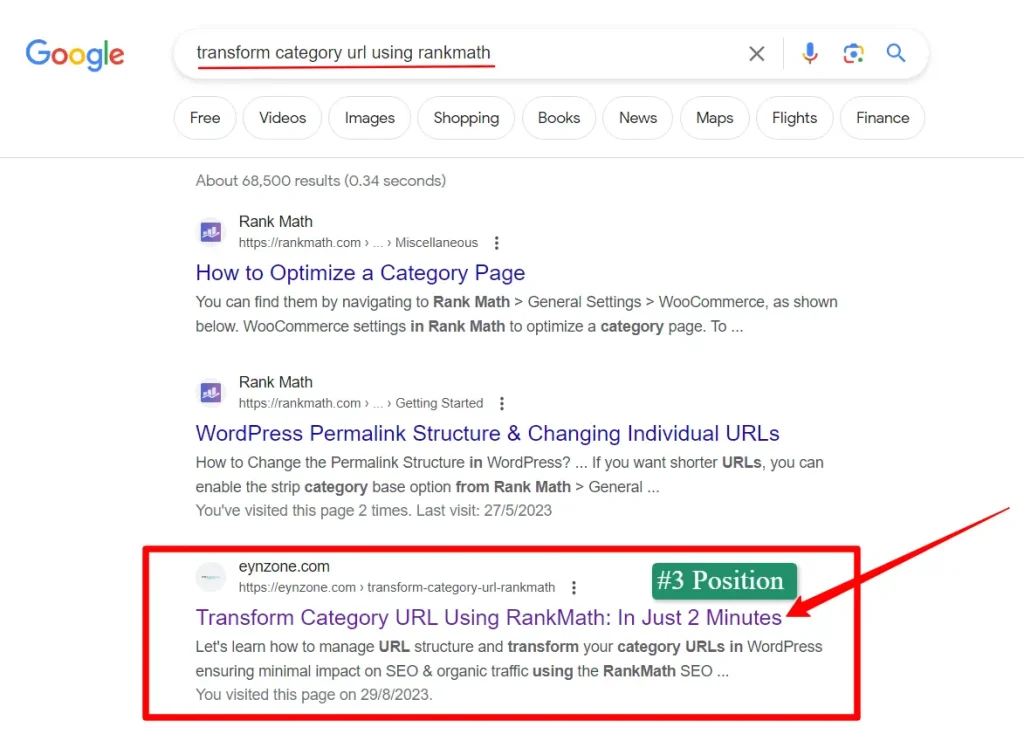on-page seo impact on our own website