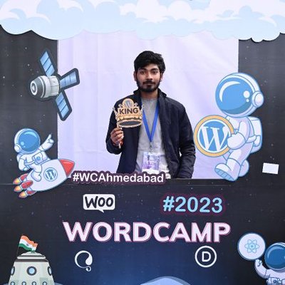 Photo of Satyam Vishwakarma AKA Satya at WordCamp Ahmedabad.